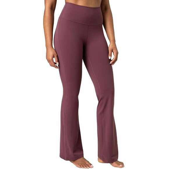 Colorfulkoala Women's Dreamlux Crossover Flare Leggings High Waist Plum Small - Picture 1 of 5